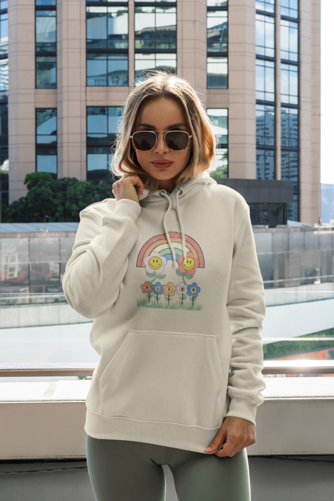 Bliss Rainbow Flowers Premium Soft Hoodie