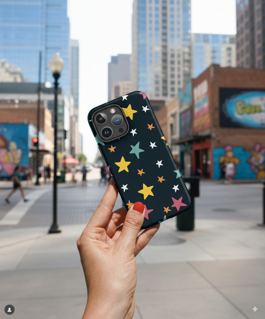 Colorful Star Pattern Tough Case for iPhone