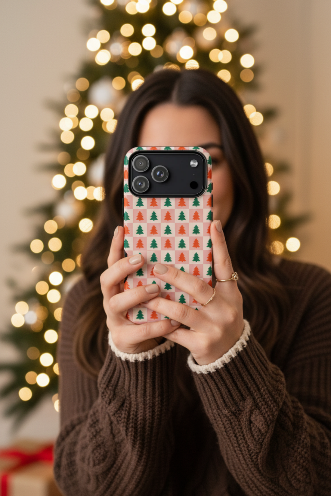 Holiday Tree Checkered Tough Case for iPhone