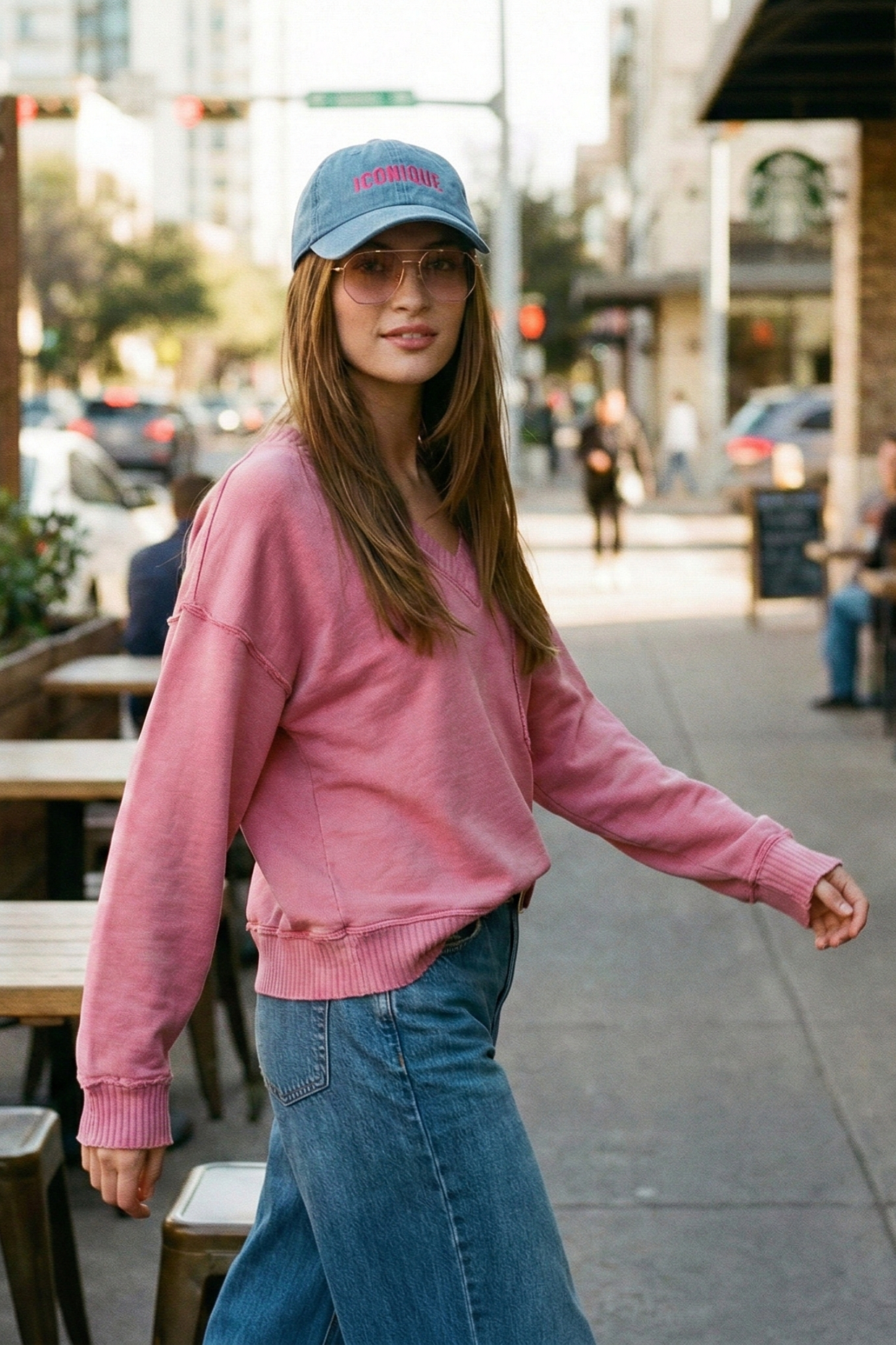 ICONIQUE Embroidered Denim Dad Hat