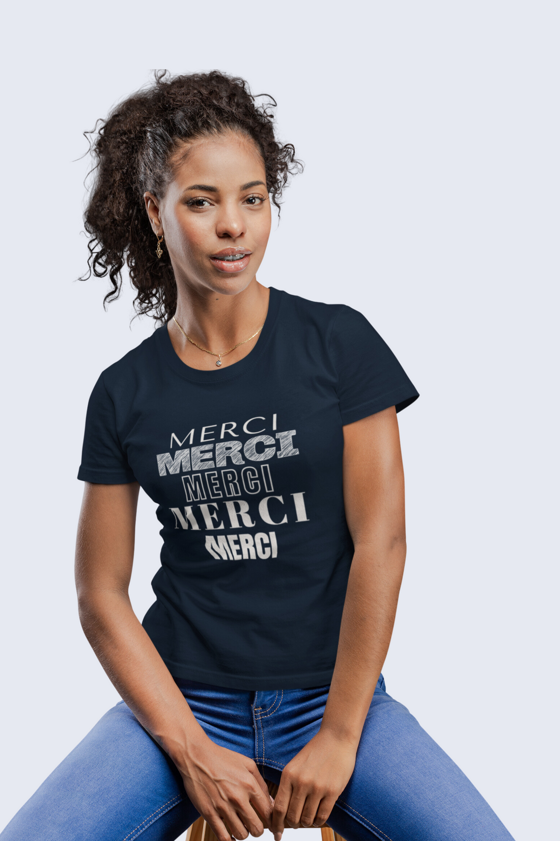 Merci Text Graphic Tee