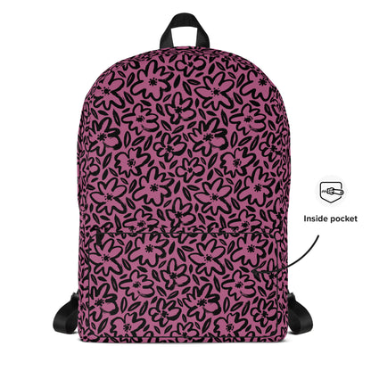 Pink Floral Doodle Backpack