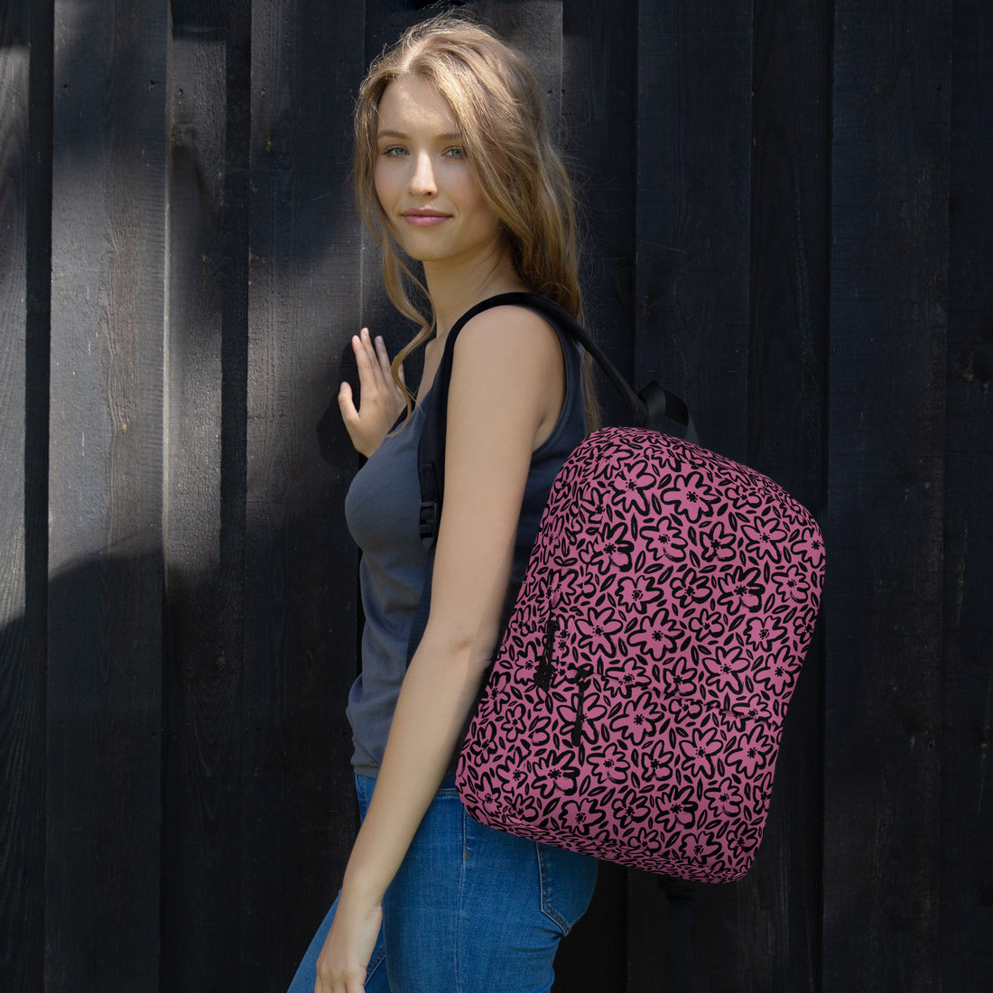 Pink Floral Doodle Backpack