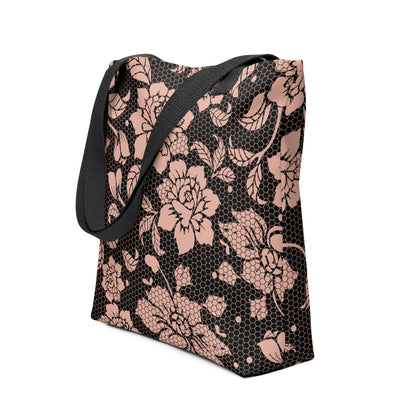 Vintage Rose Lace Tote