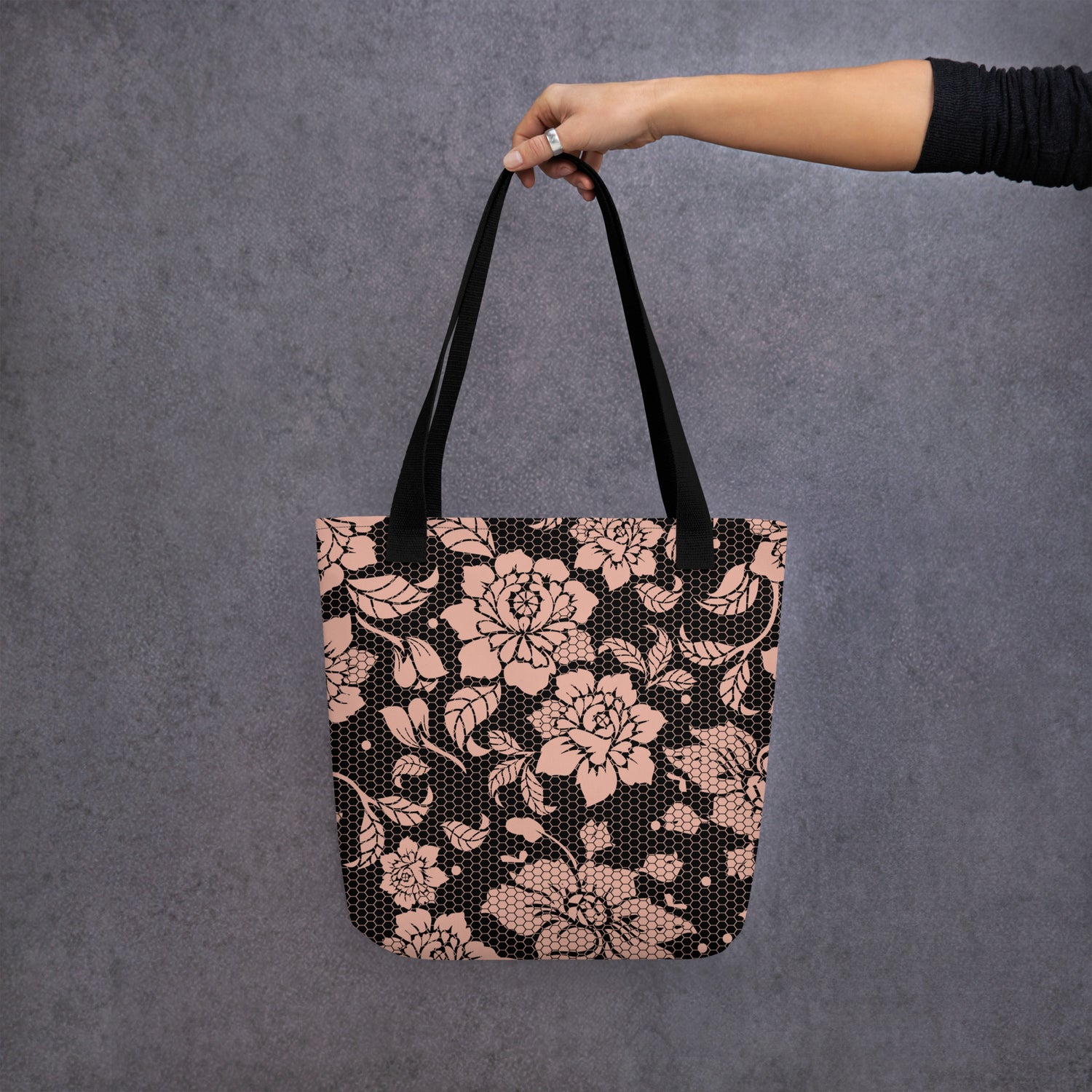 Vintage Rose Lace Tote