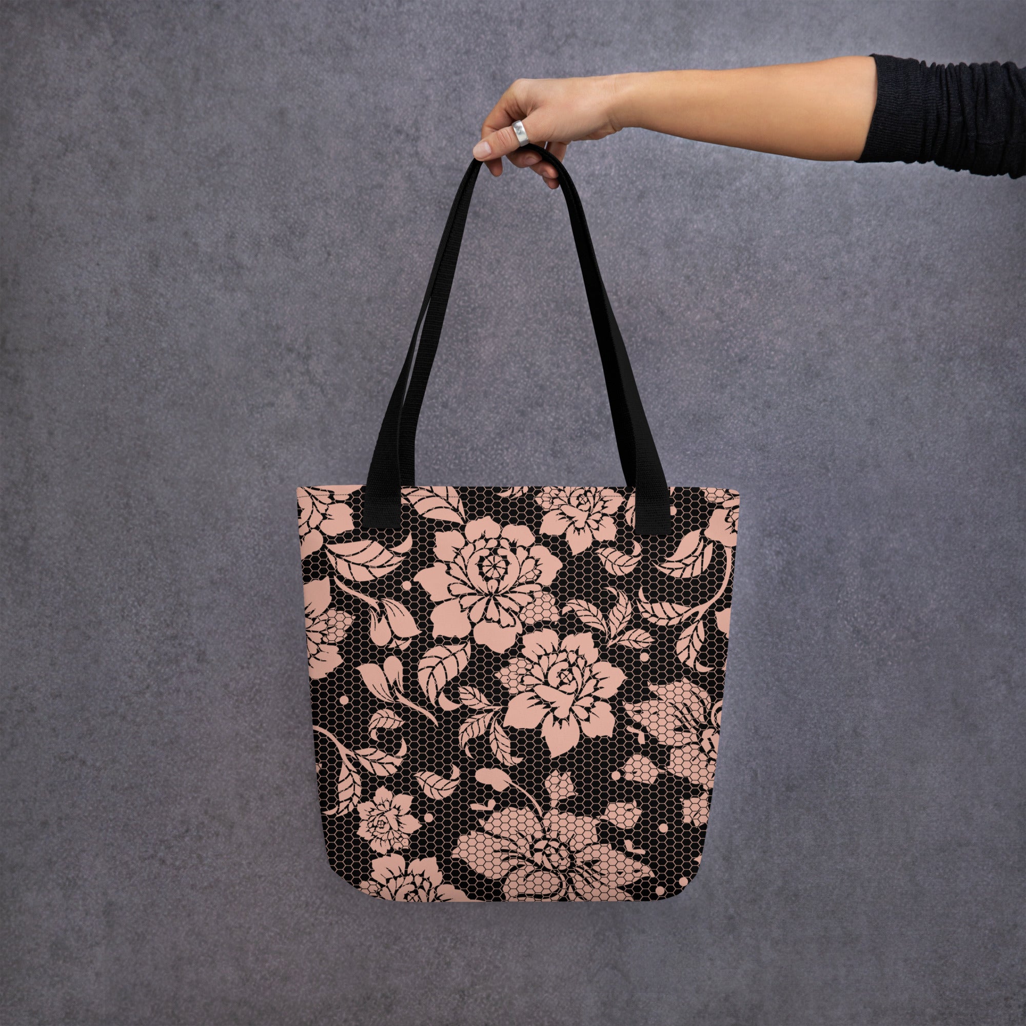 Vintage Rose Lace Tote