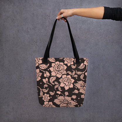 Vintage Rose Lace Tote