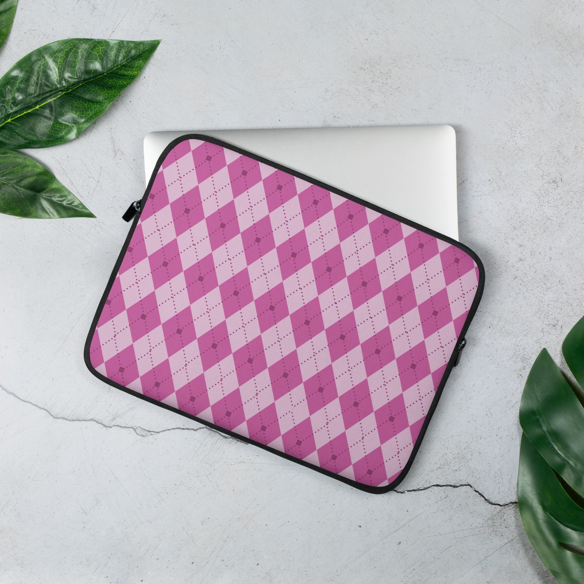 Pretty in Pink Argyle Laptop Sleeve