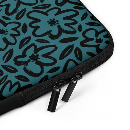 Teal Blossom Laptop Sleeve