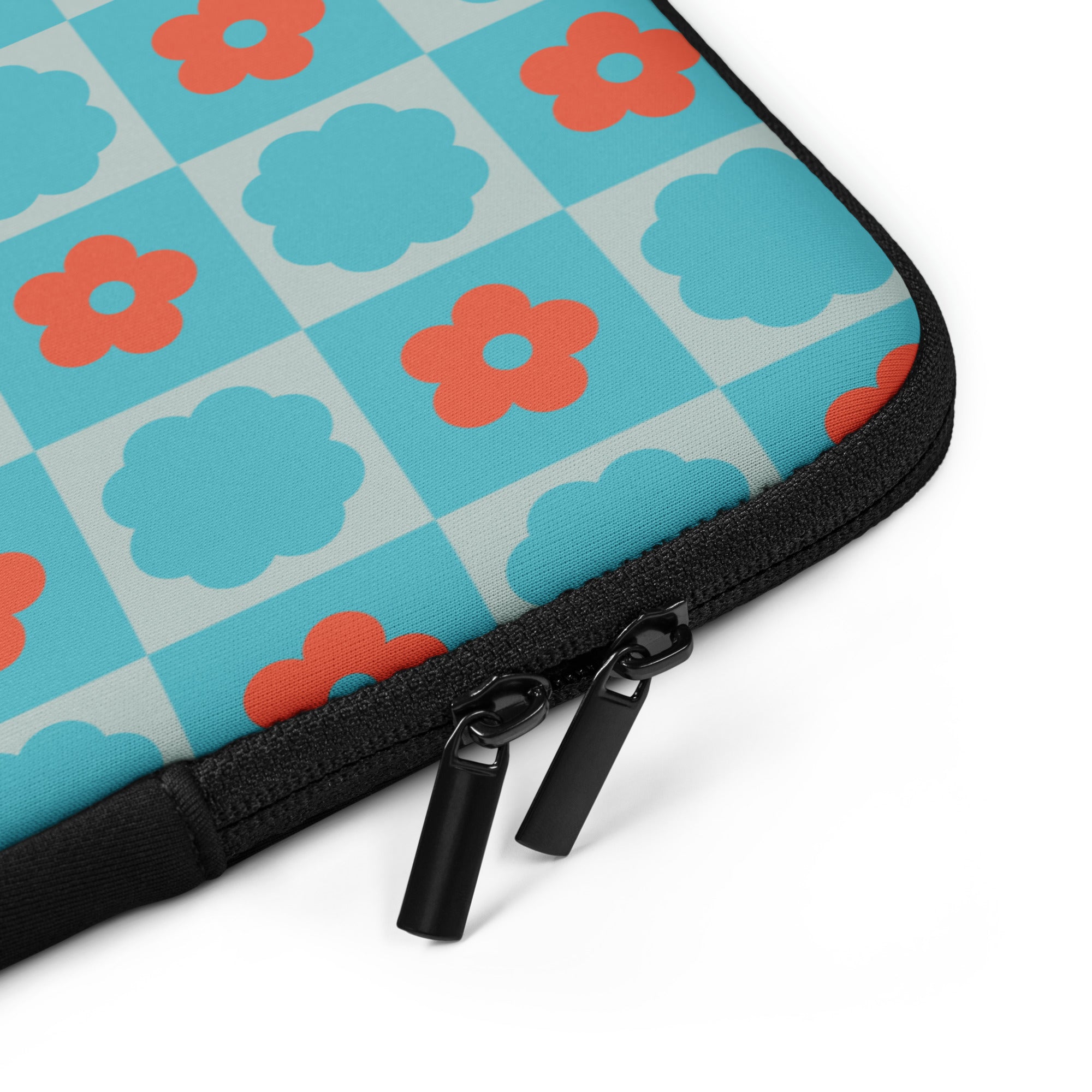 Retro Floral Grid Laptop Sleeve