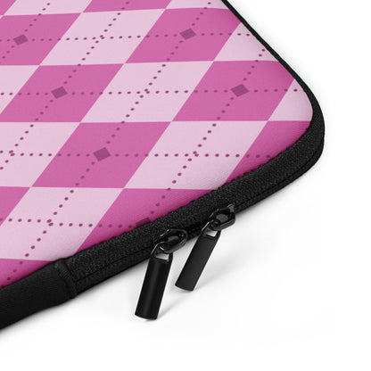 Pretty in Pink Argyle Laptop Sleeve