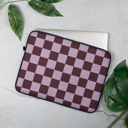 Mauve Checkered Laptop Sleeve