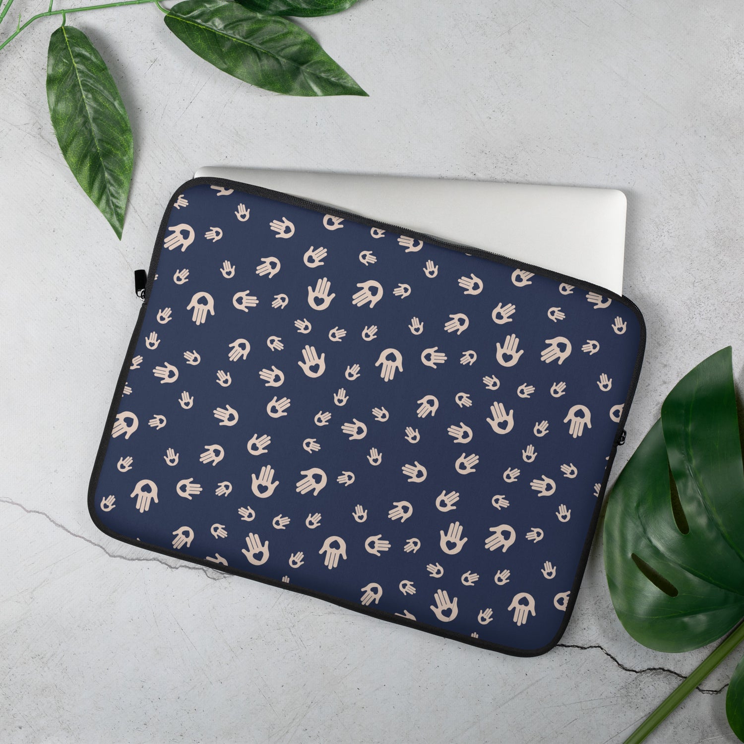 Navy Mystic Hand Symbols Laptop Sleeve