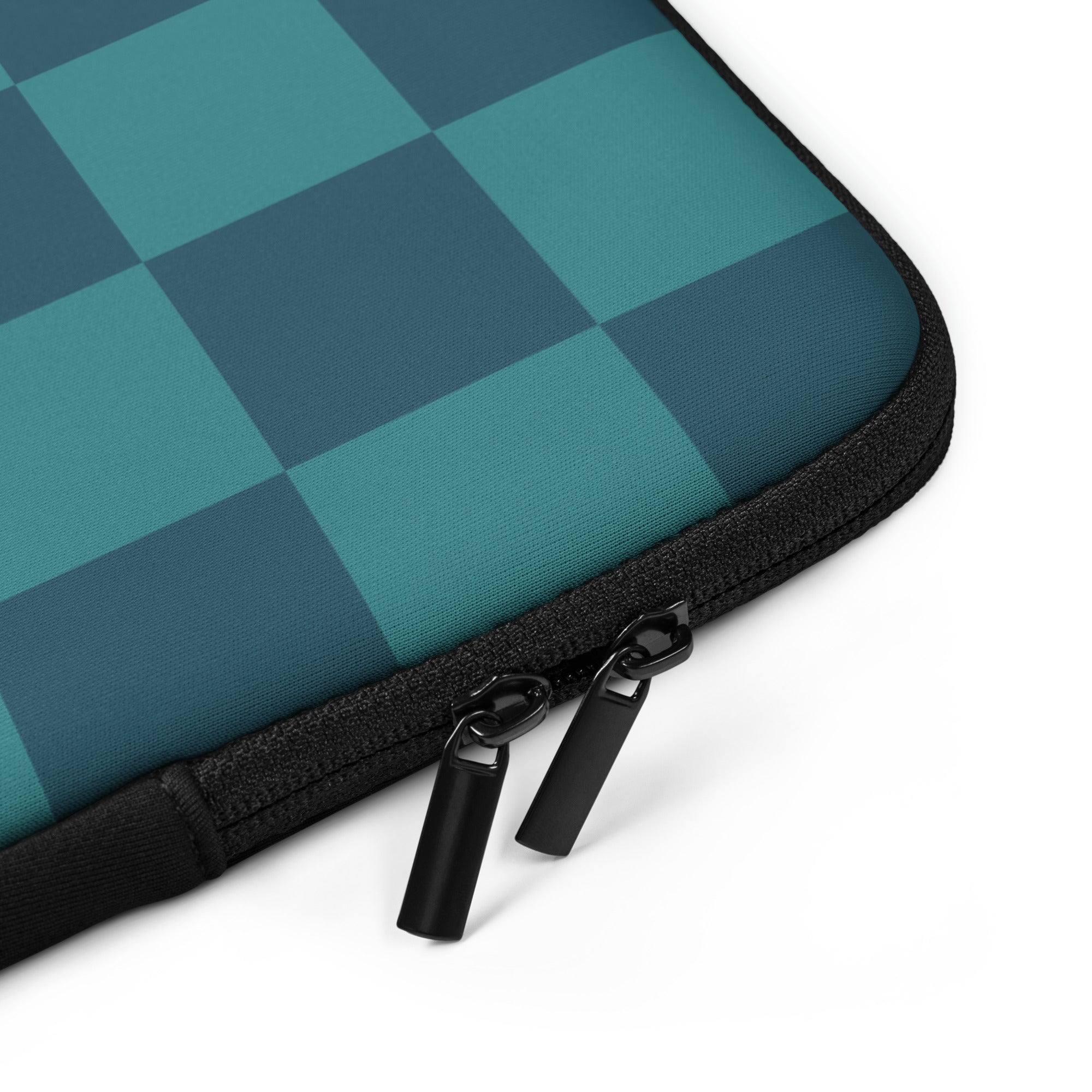 Teal Checkered Laptop Sleeve