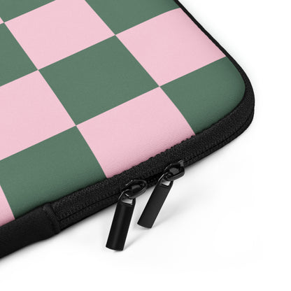 Pink Green Checkered Laptop Sleeve