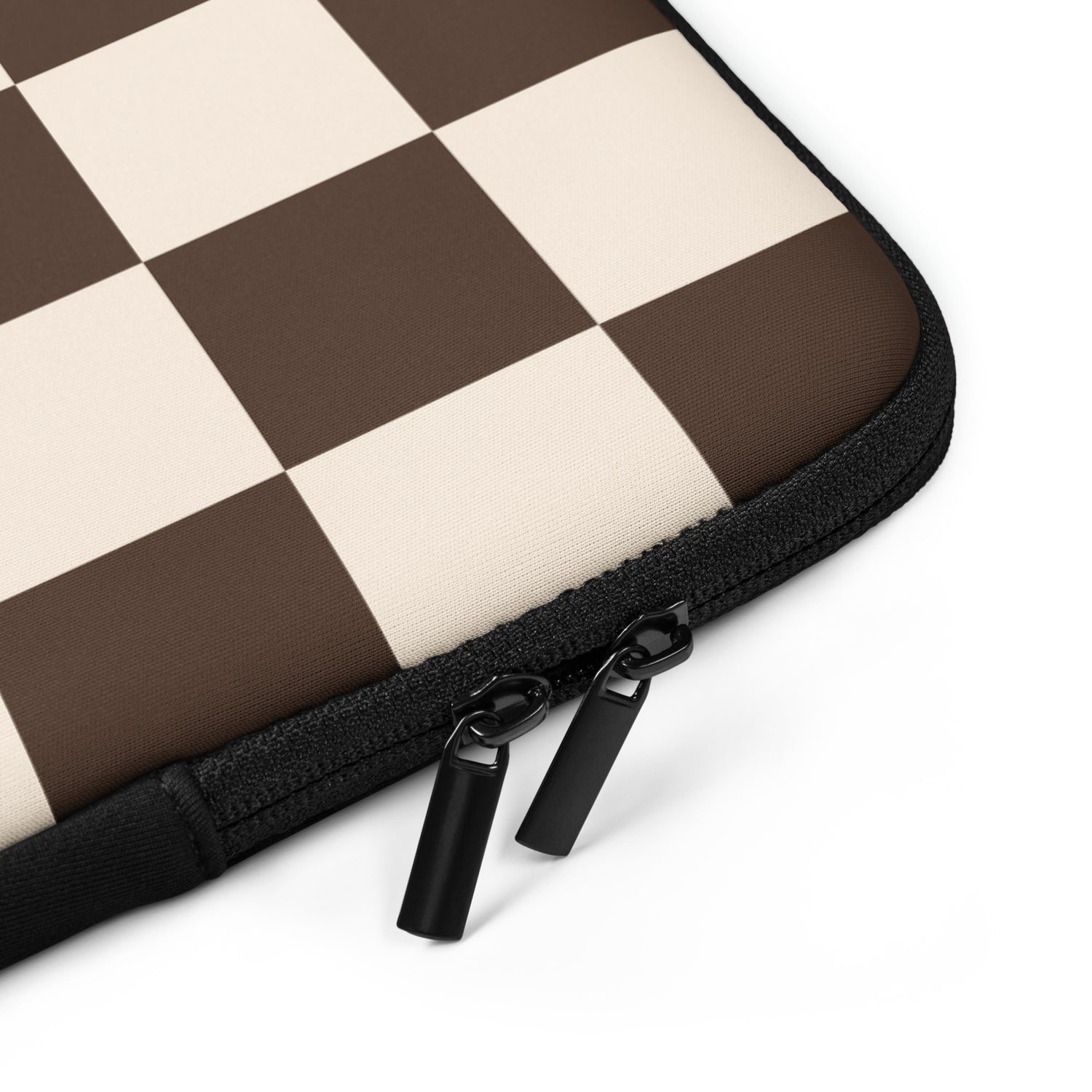 Brown Beige Checkered Laptop Sleeve