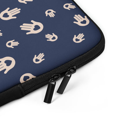 Navy Mystic Hand Symbols Laptop Sleeve