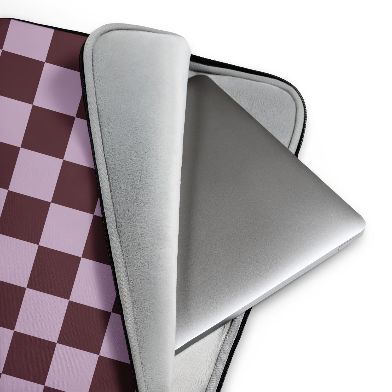 Mauve Checkered Laptop Sleeve