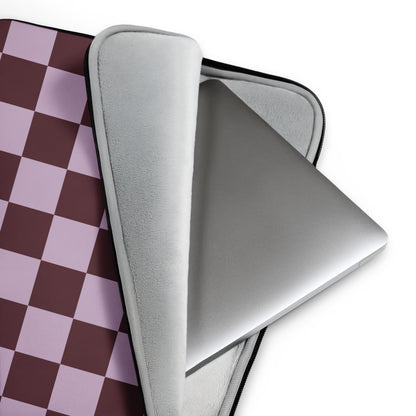 Mauve Checkered Laptop Sleeve
