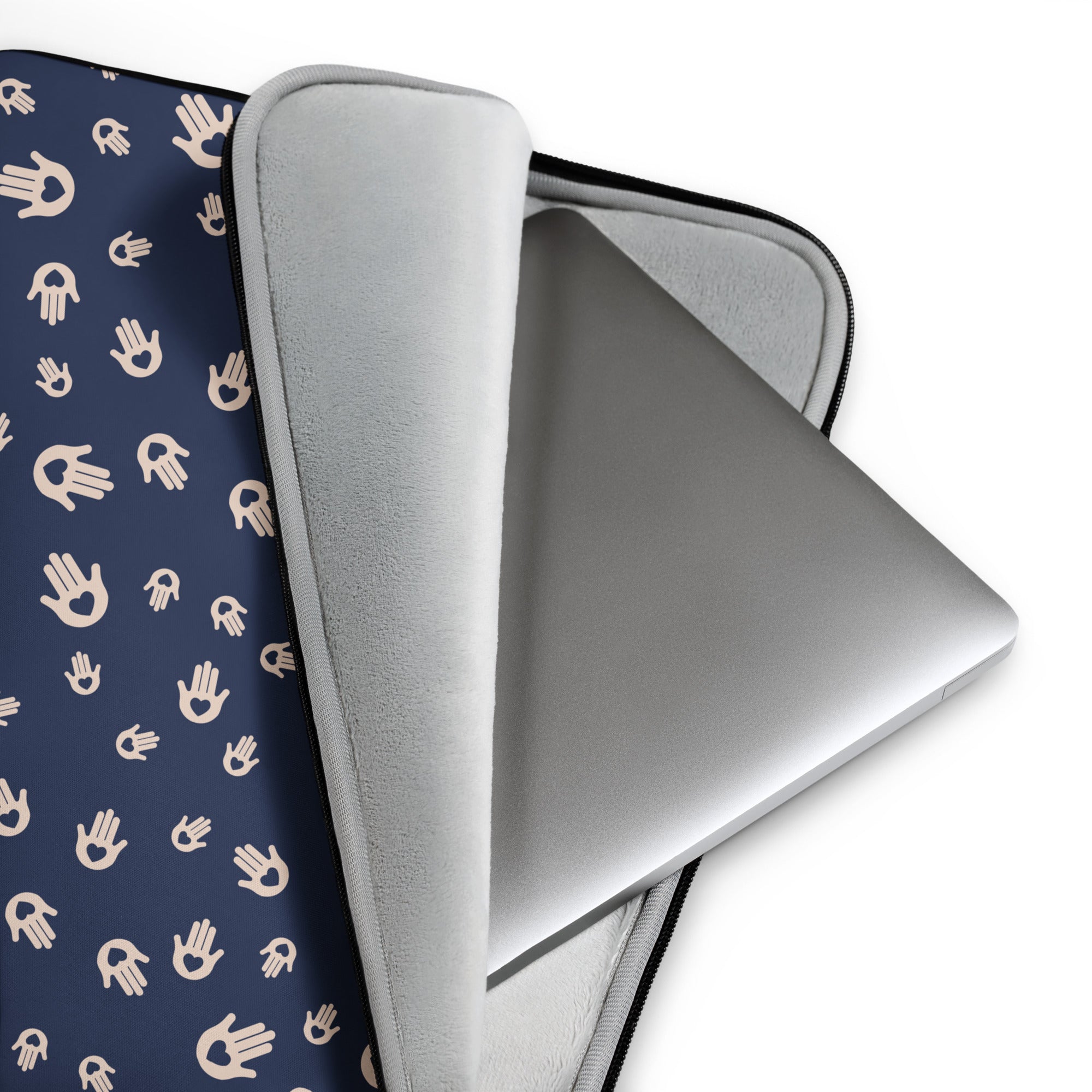 Navy Mystic Hand Symbols Laptop Sleeve