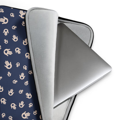Navy Mystic Hand Symbols Laptop Sleeve