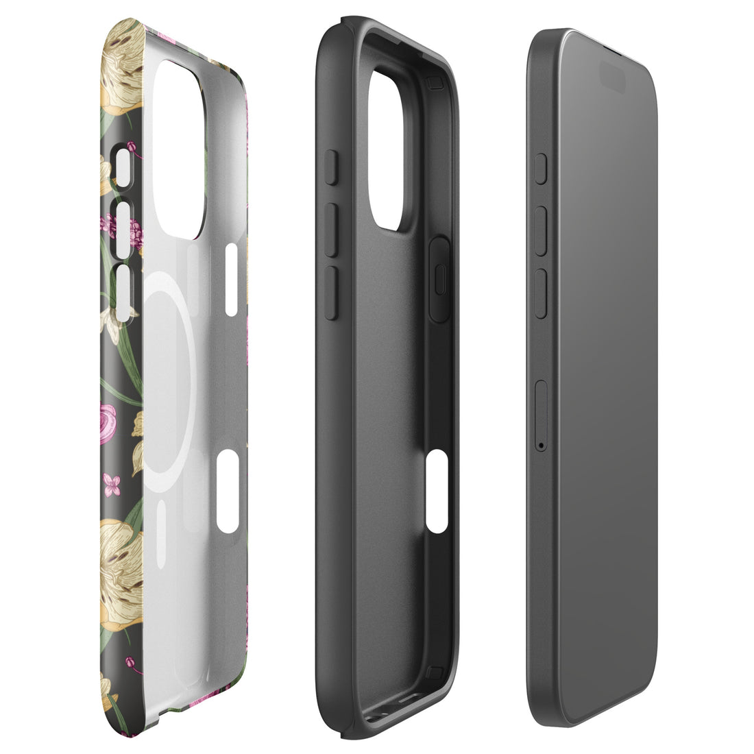 Charcoal Spring Garden Floral MagSafe Tough Case for iPhone