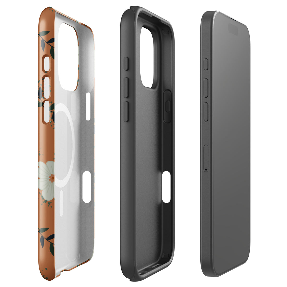 Terracotta Floral MagSafe Tough Case for iPhone