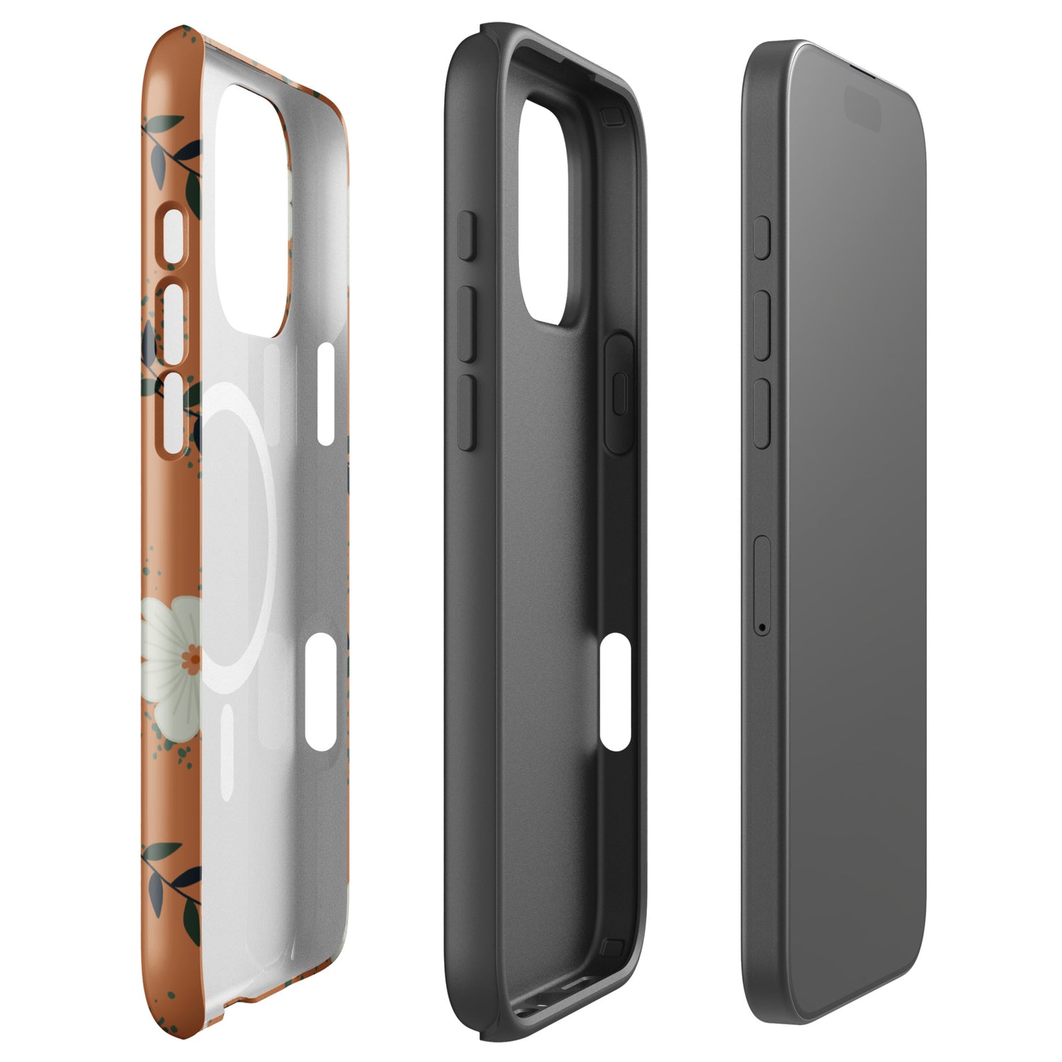 Terracotta Floral MagSafe Tough Case for iPhone