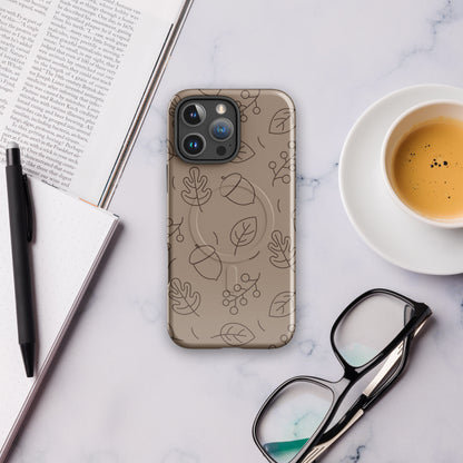 Taupe Autumn Acorn MagSafe Tough Case for iPhone