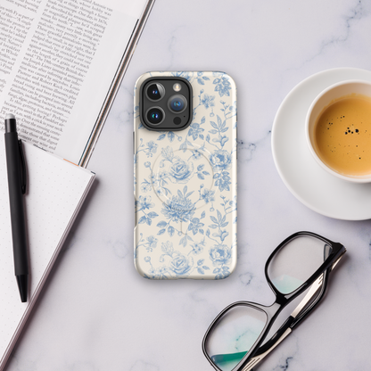 Vintage Blue Floral MagSafe Tough Case for iPhone
