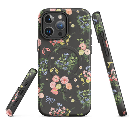 Dark Floral Bouquet MagSafe Tough Case for iPhone