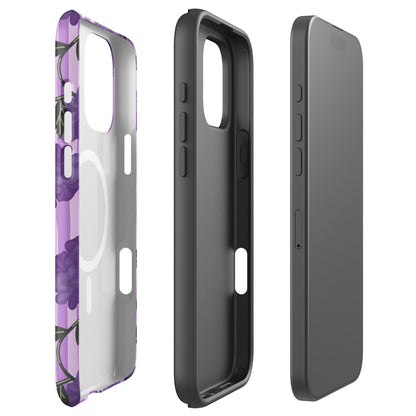Lilac Stripe Florals MagSafe Tough Case for iPhone