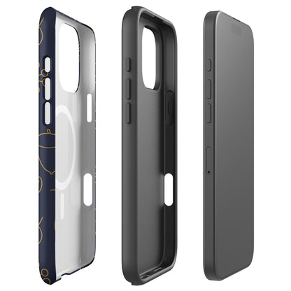 Navy Acorn Leaf MagSafe Tough Case for iPhone