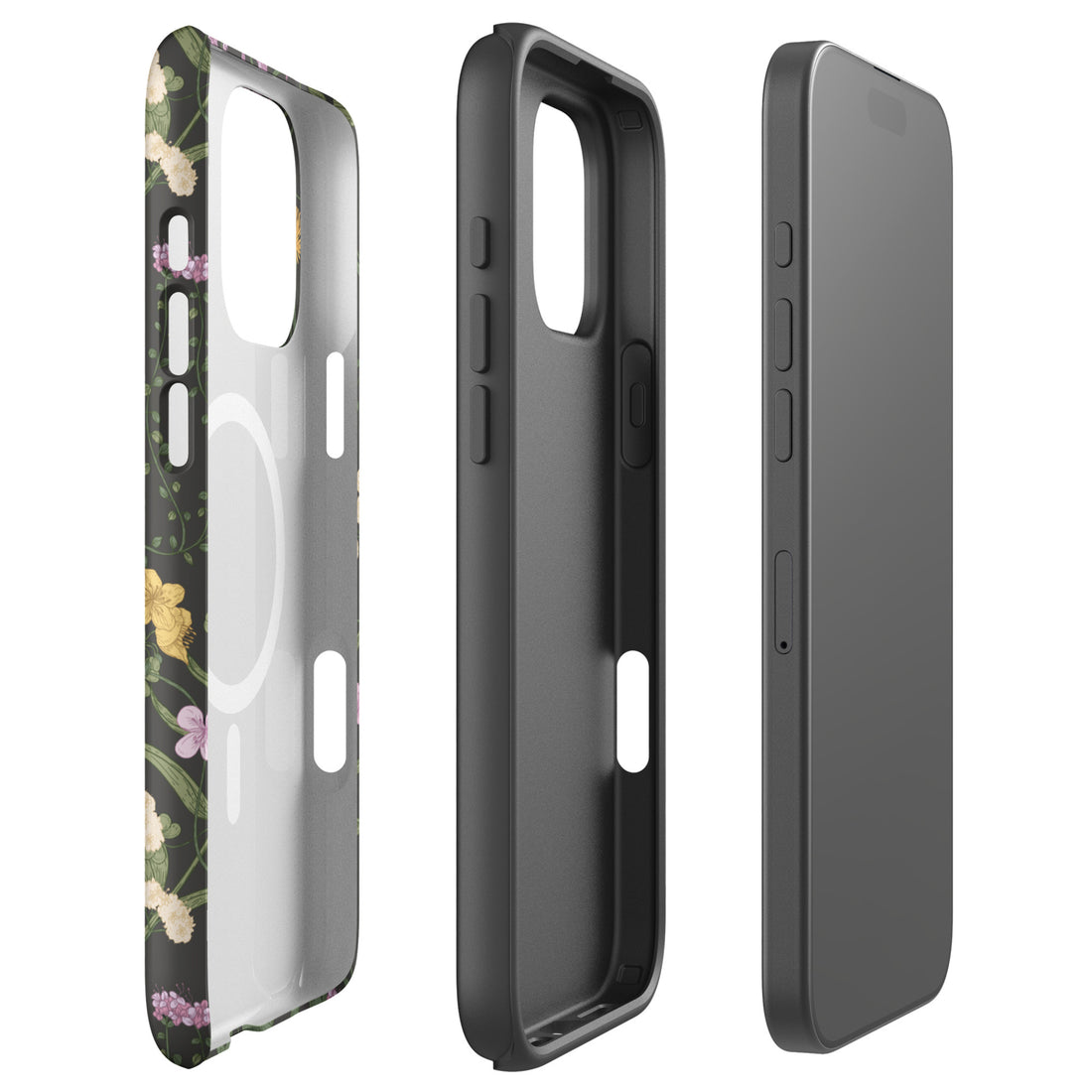 Dark Wildflower Floral MagSafe Tough Case for iPhone