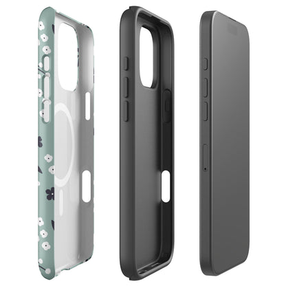 Sage Floral Pattern MagSafe Tough Case for iPhone
