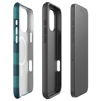 Deep Teal Checkered MagSafe Tough Case for iPhone