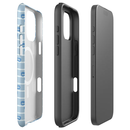 Blue Bow Striped MagSafe Tough Case for iPhone