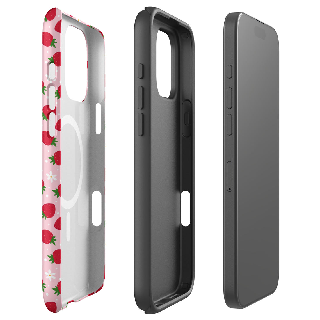 Strawberry Floral MagSafe tough case for iPhone