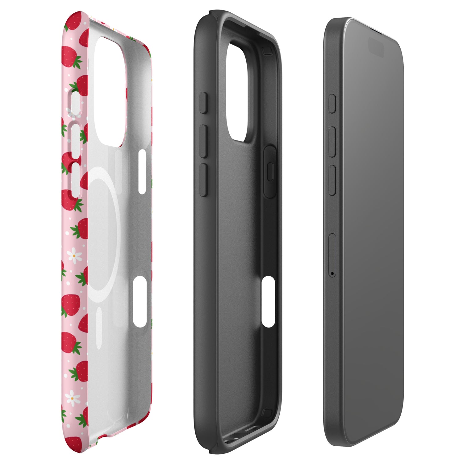 Strawberry Floral MagSafe tough case for iPhone
