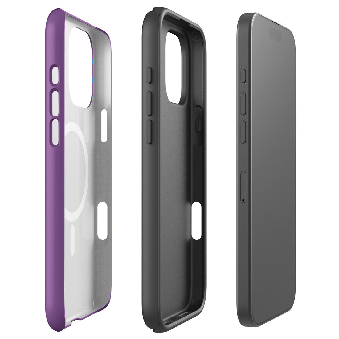 Violet Rainbow Polka Dot MagSafe Tough Case for iPhone