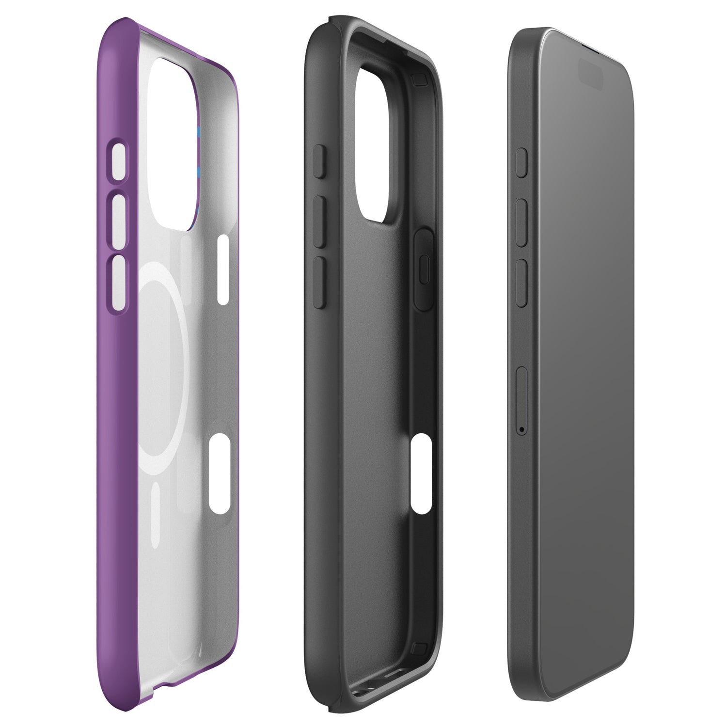 Violet Rainbow Polka Dot MagSafe Tough Case for iPhone