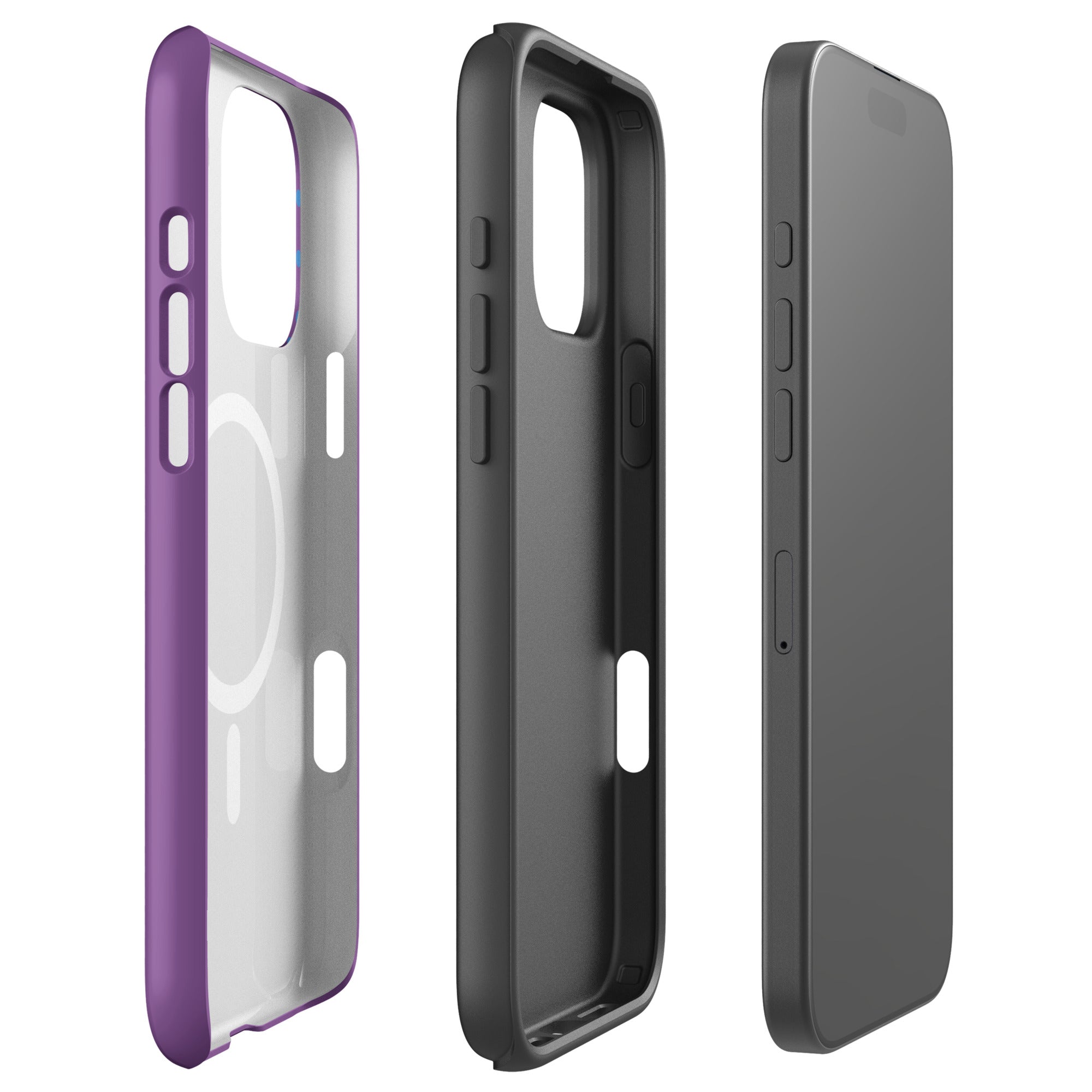 Violet Rainbow Polka Dot MagSafe Tough Case for iPhone