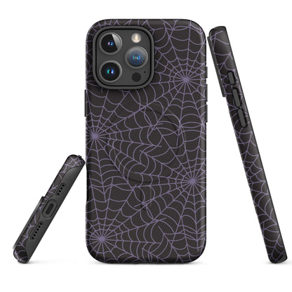 Dark Aesthetic Purple Spiderweb MagSafe Tough Case for iPhone