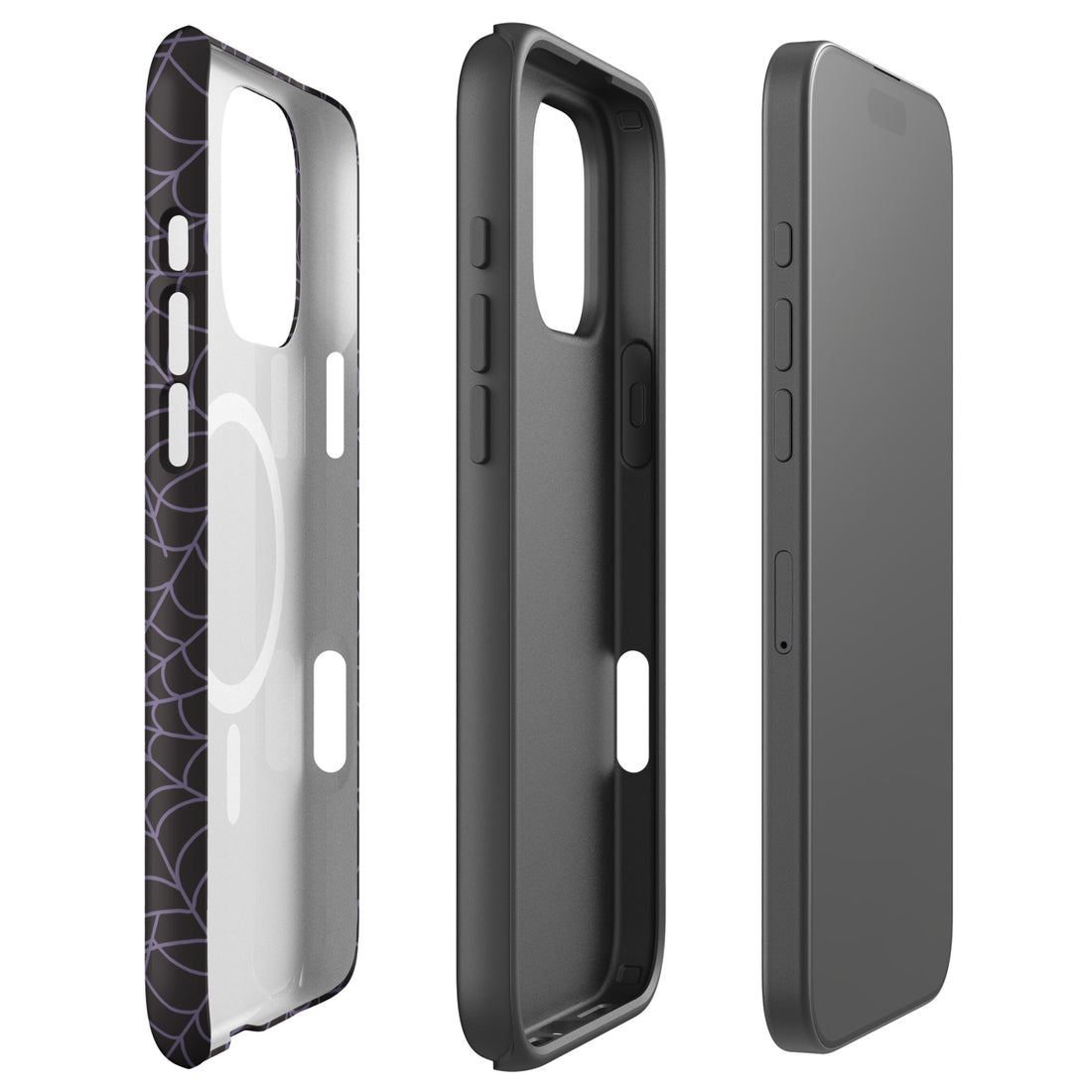 Dark Aesthetic Purple Spiderweb MagSafe Tough Case for iPhone
