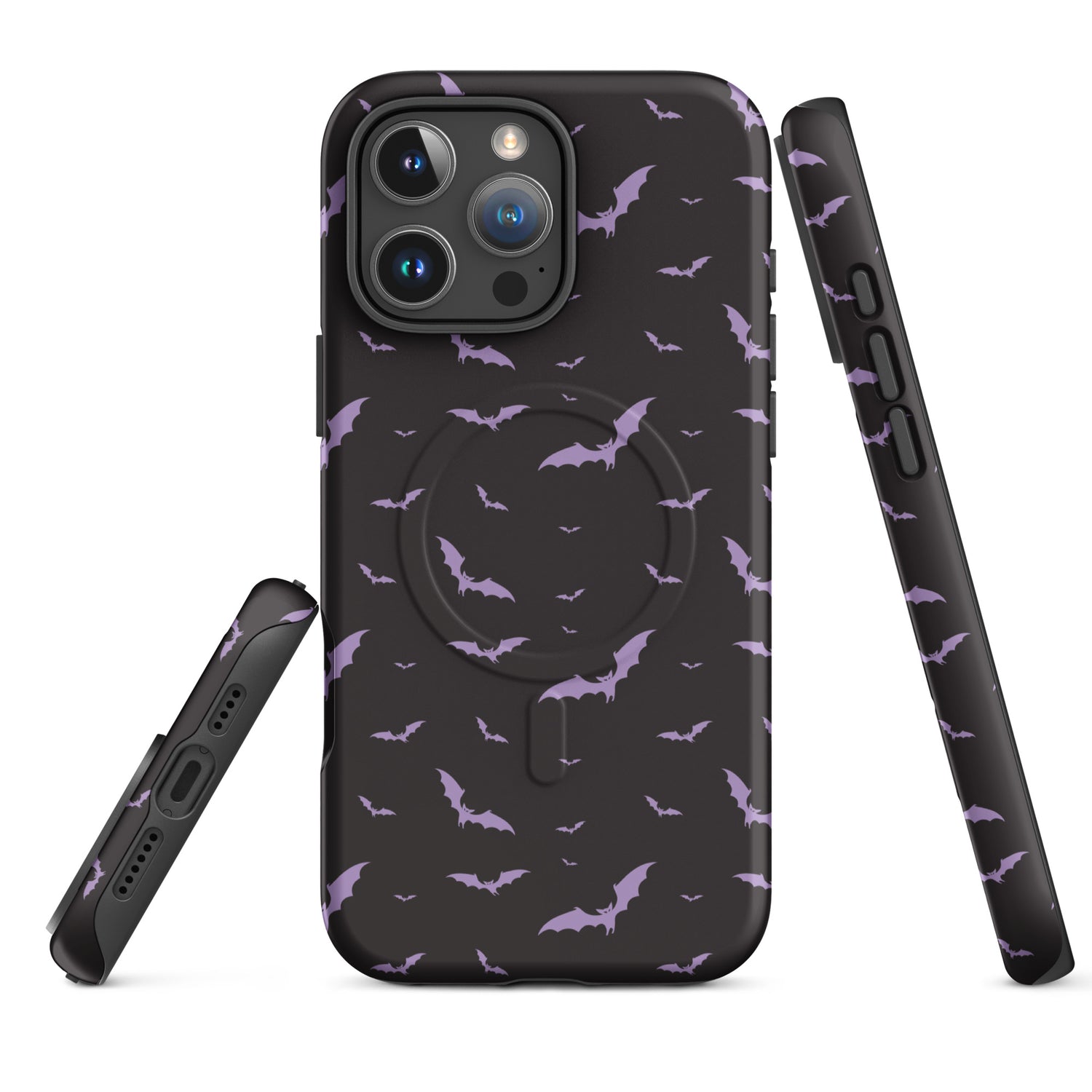 Black &amp; Purple Bats MagSafe Tough Case for iPhone