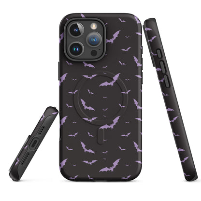 Black &amp; Purple Bats MagSafe Tough Case for iPhone