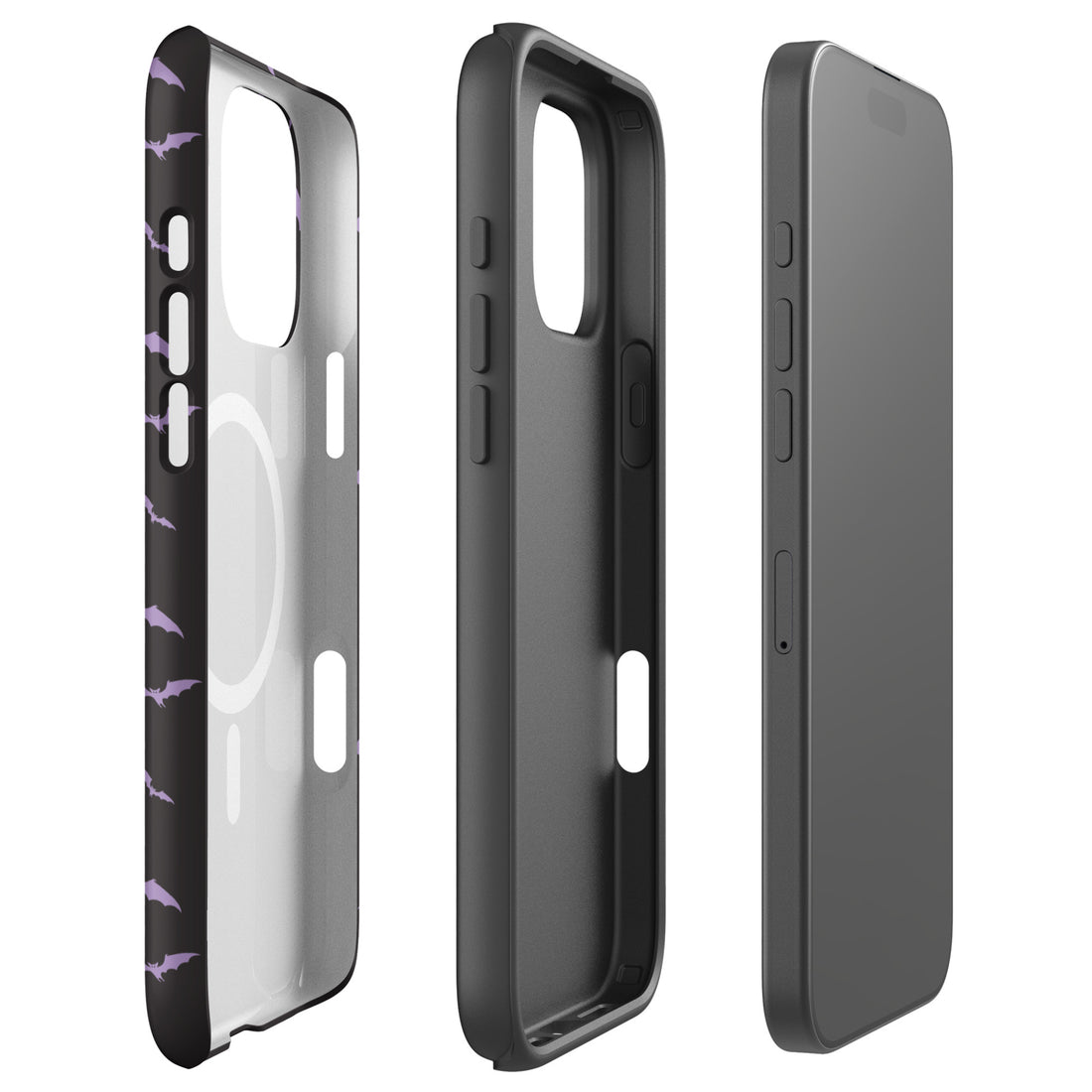 Black &amp; Purple Bats MagSafe Tough Case for iPhone
