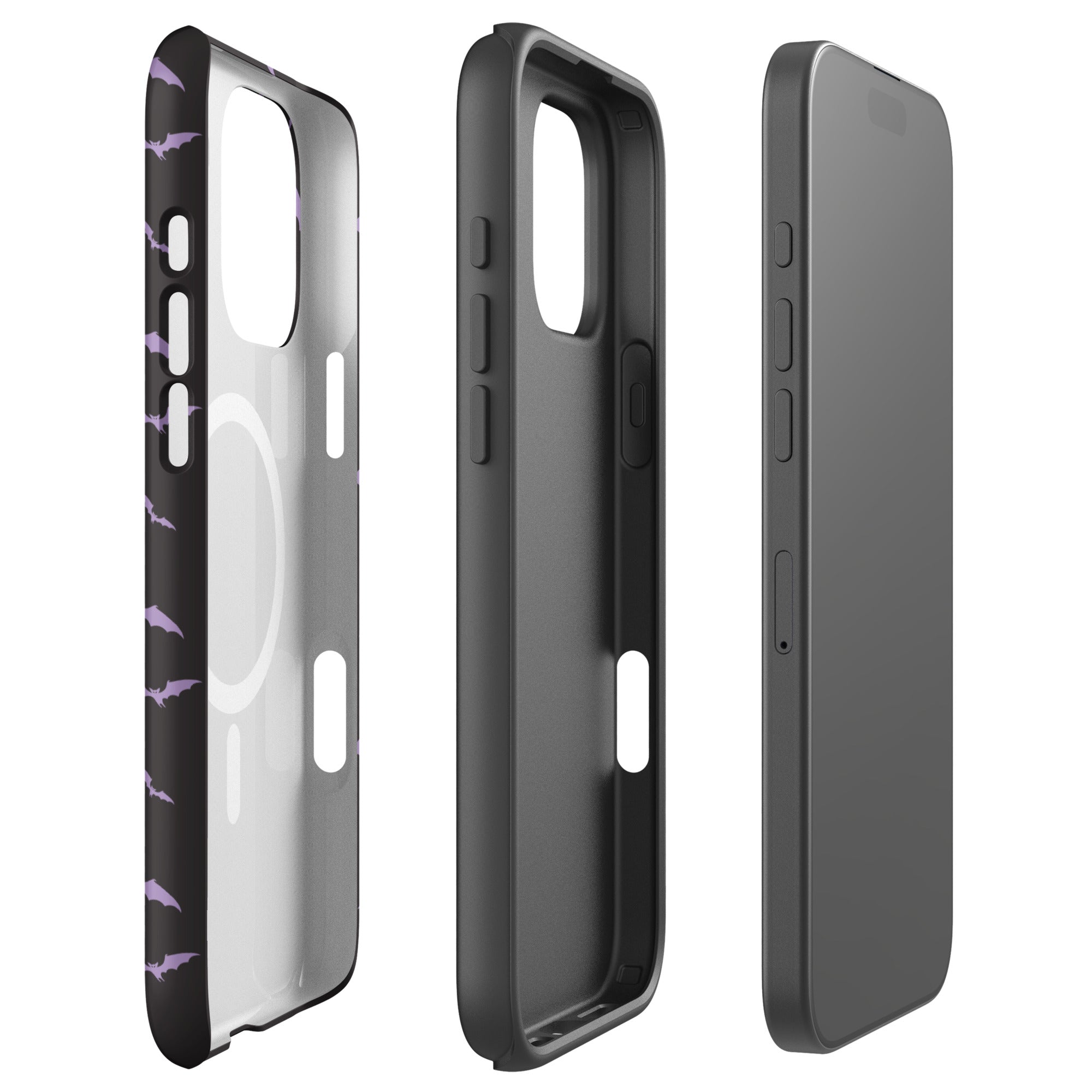 Black &amp; Purple Bats MagSafe Tough Case for iPhone