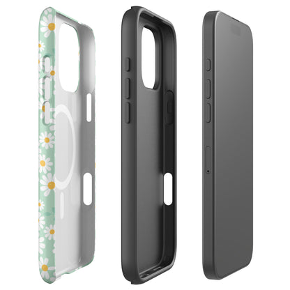 Mint Daisy Delight MagSafe Tough Case for iPhone