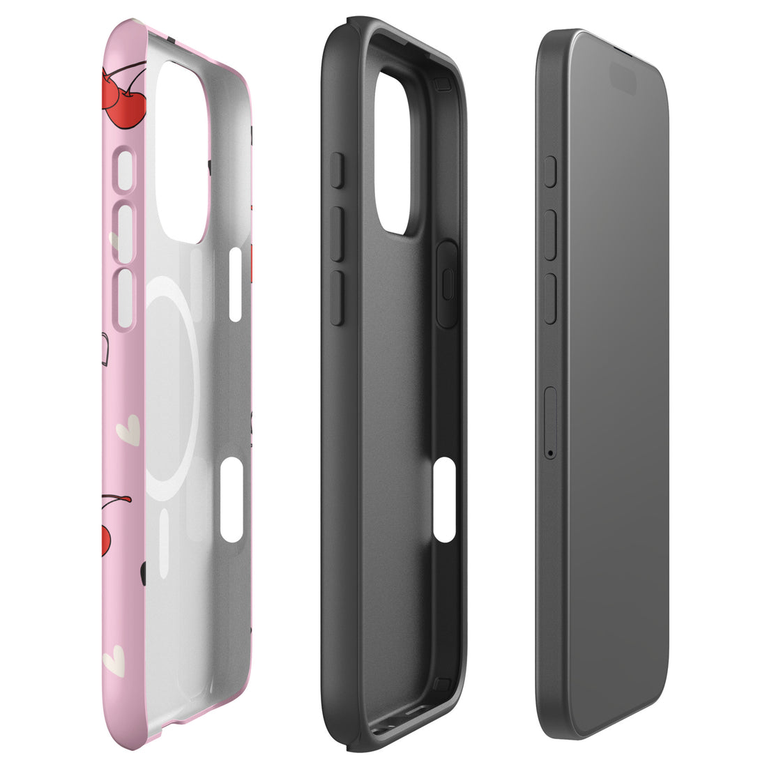Pink Cherry Skulls &amp; Bats MagSafe Tough Case for iPhone